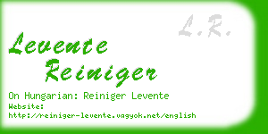 levente reiniger business card